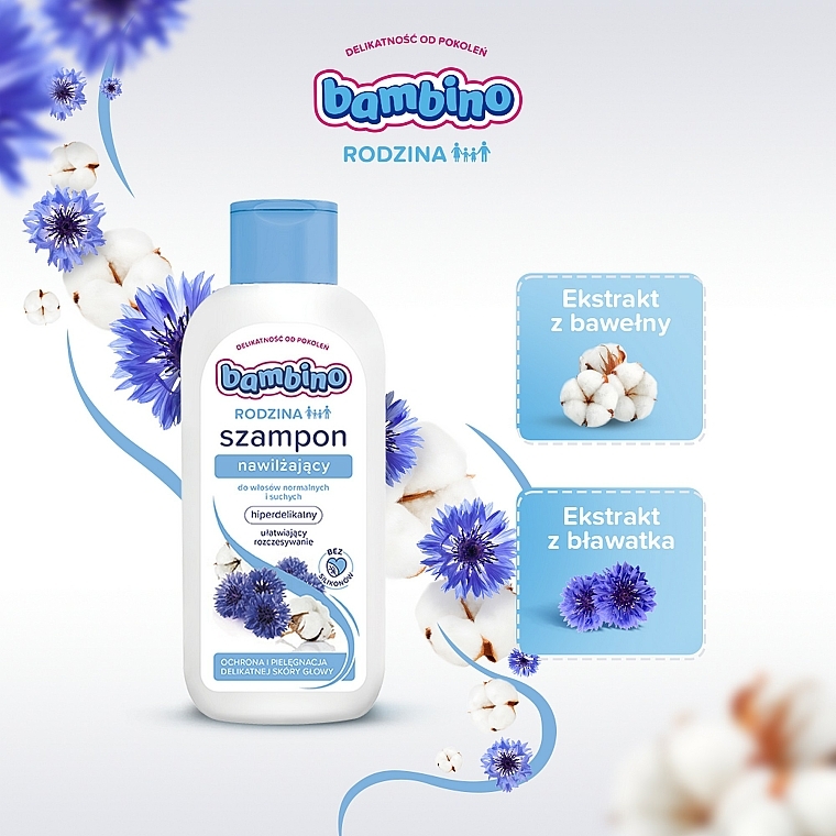 Feuchtigkeitsspendendes und pflegendes Shampoo für normales und trockenes Haar - Bambino Family Moisturising Shampoo — Bild N4