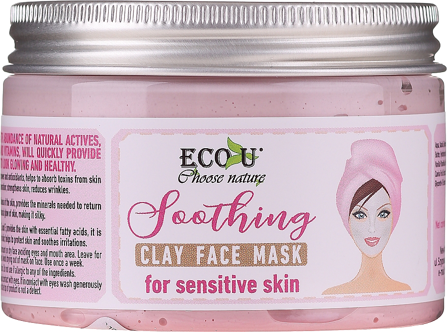 Beruhigende Gesichtsmaske mit Tonerde für empfindliche Haut - Eco U Soothing Clay Face Mask For Sensative Skin — Bild N2