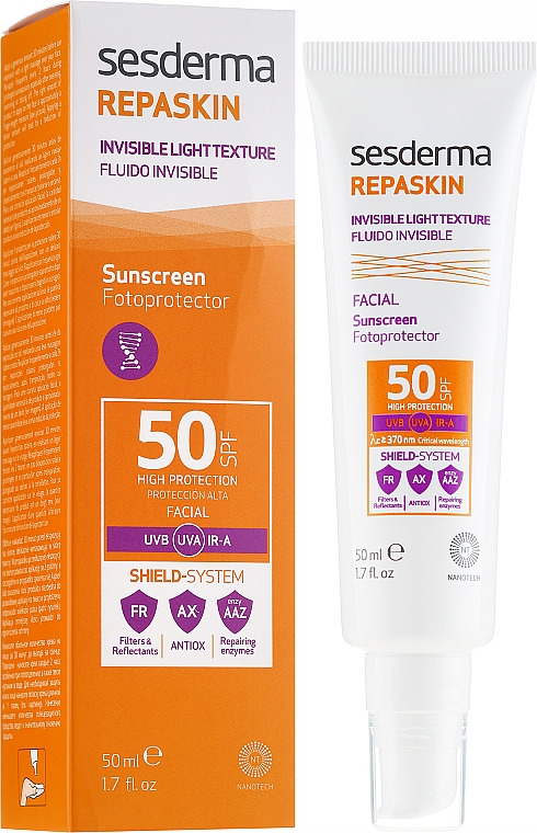 Wasserfestes Sonnenschutzfluid für das Gesicht SPF 50 - SesDerma Laboratories Repaskin Fluido Invisible SPF 50