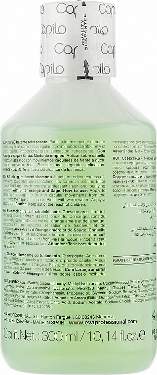 Erfrischendes medizinisches Shampoo für fettige Kopfhaut - Eva Professional Capilo Ekilibrium Shampoo №08 — Bild N3