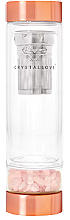 Düfte, Parfümerie und Kosmetik Wasserflasche mit Rosenquarz 350 ml - Crystallove Glass Water And Tea Bottle With Pink Quartz