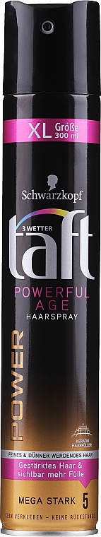 Haarlack "Powerful Age" Mega starker Halt - Schwarzkopf Taft Powerful Age Hairspray — Bild N1