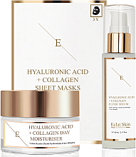 Düfte, Parfümerie und Kosmetik Gesichtspflegeset - Eclat Skin London Hyaluronic Acid & Collagen (Tagescreme 50ml + Gesichtsserum 60ml + Tuchmaske 3St.)