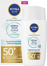 Düfte, Parfümerie und Kosmetik Sonnenschutzfluid für das Gesicht SPF50+ - NIVEA Sun Derma Skin Clear SPF50+ 