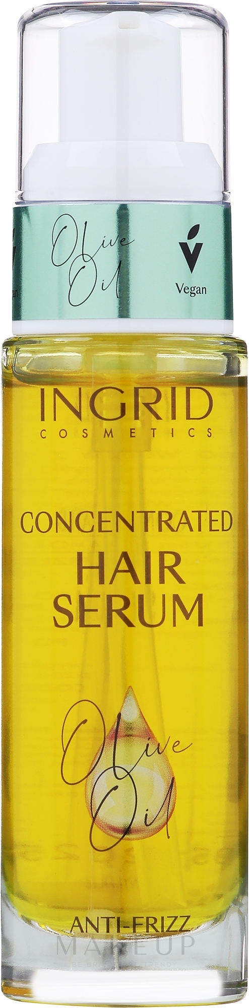 Serum für glänzendes und leicht kämmbares Haar mit Olivenöl - Ingrid Cosmetics Vegan Hair Serum Olive Oil Anti Frizz — Bild 30 ml