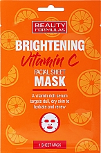 Düfte, Parfümerie und Kosmetik Aufhellende Tuchmaske für das Gesicht mit Vitamin C - Beauty Formulas Brightening Vitamin C Facial Sheet Mask