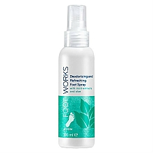 Düfte, Parfümerie und Kosmetik Erfrischendes Fußspray mit Minze und Aloe - Avon Works Deodorising And Refreshing Foot Spray