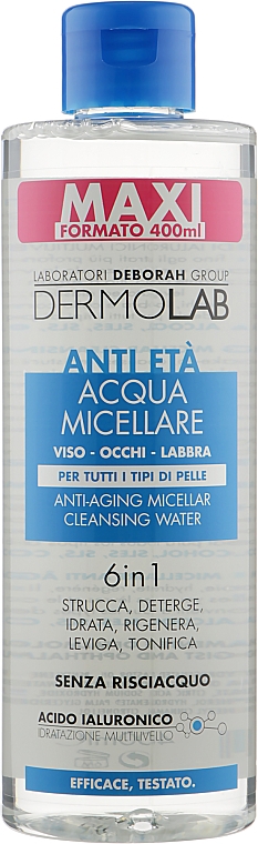 6in1 Anti-Aging Mizellenwasser für Augen, Gesicht und Lippen - Deborah Dermolab Anti-Aging Water 6 In 1 — Bild N1