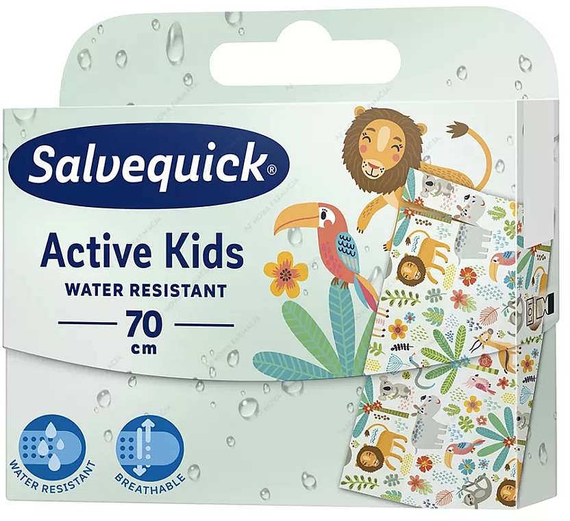 Wasserfeste Pflaster für Kinder 70 cm - Salvequick Active Kids Water Resistant — Bild N1
