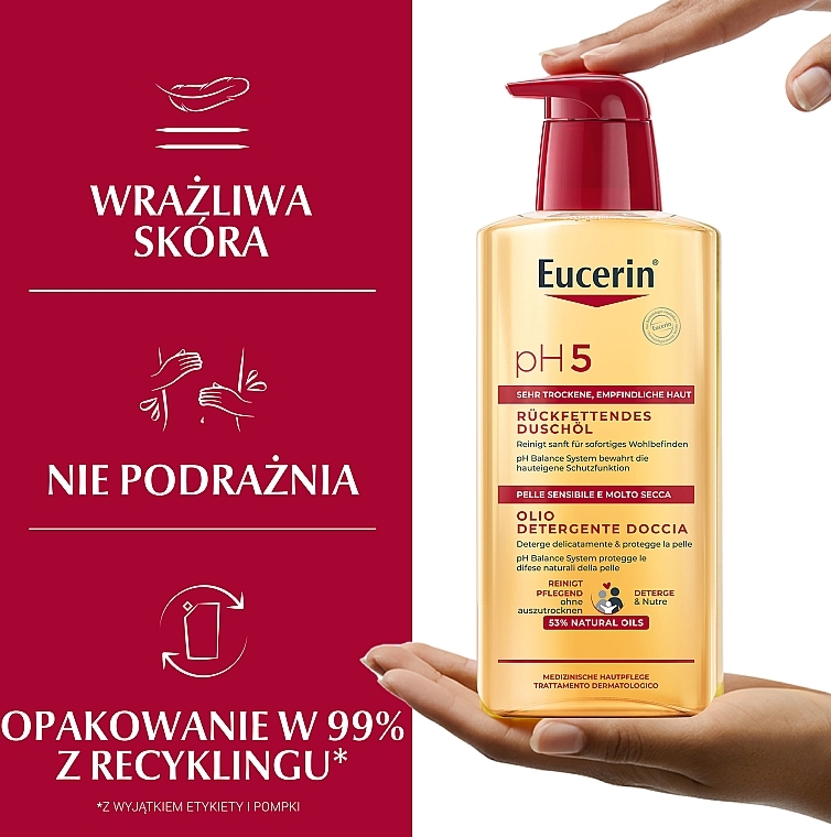 Reinigendes Duschöl für trockene und empfindliche Haut - Eucerin pH5 Shower Oil — Bild N14