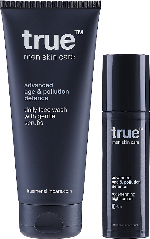 Gesichtspflegeset - True Men Skin Care Advanced Age & Pollution Defence Start Me UP! (Gesichtscreme 50ml + Gesichtsgel 200ml + Kosmetiktasche 1 St.) — Bild N2