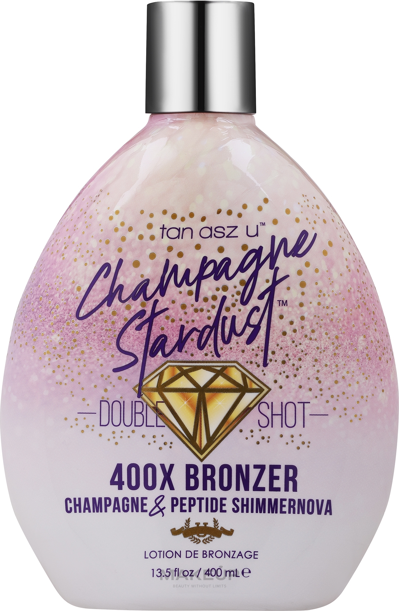 Selbstbräunungslotion mit Schimmer-Effekt - Tan Asz U Double Shot Champagne Stardust 400X Bronzer  — Bild 400 ml