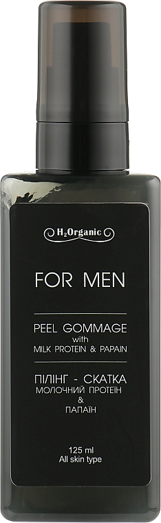 Gesichtspeeling mit Milchprotein und Papain - H2Organic Peel Gommage with Milk Protein & Papain For Men — Bild N1