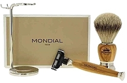 Rasierset - Acca Kappa Shaving Set In Zebra Wood And Chrome Plated Metal (Rasierer 1 St. + Rasierbürste 1 St. + Rasierständer 1 St.) — Bild N1