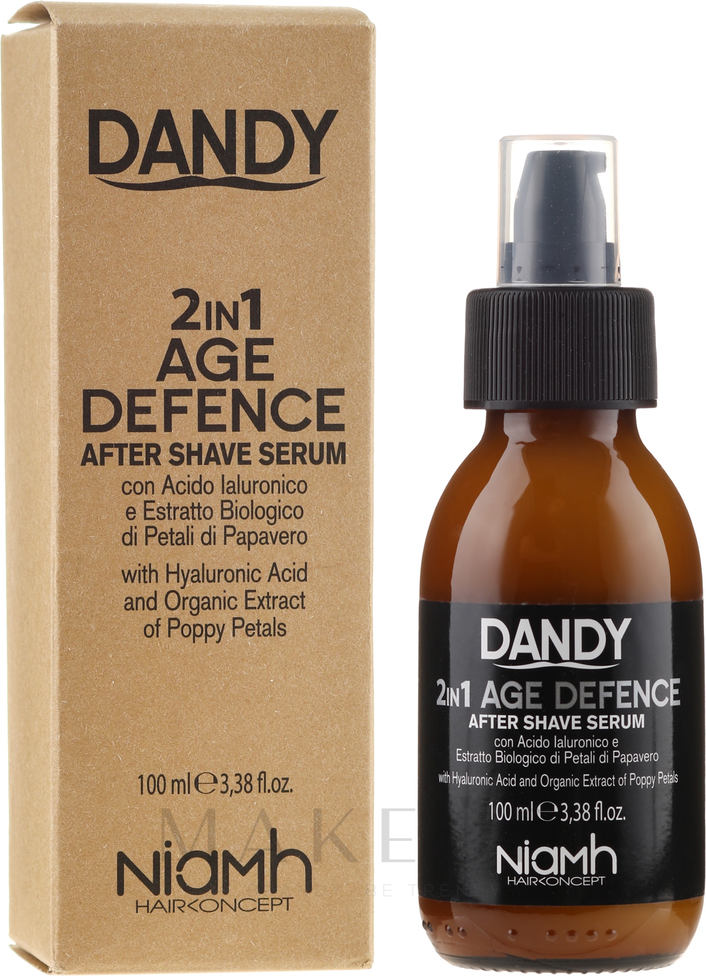 2in1 Anti-Aging After Shave Serum mit Hyaluronsäure - Niamh Hairconcept Dandy 2 in 1 Age Defence Aftershave Serum — Bild 100 ml