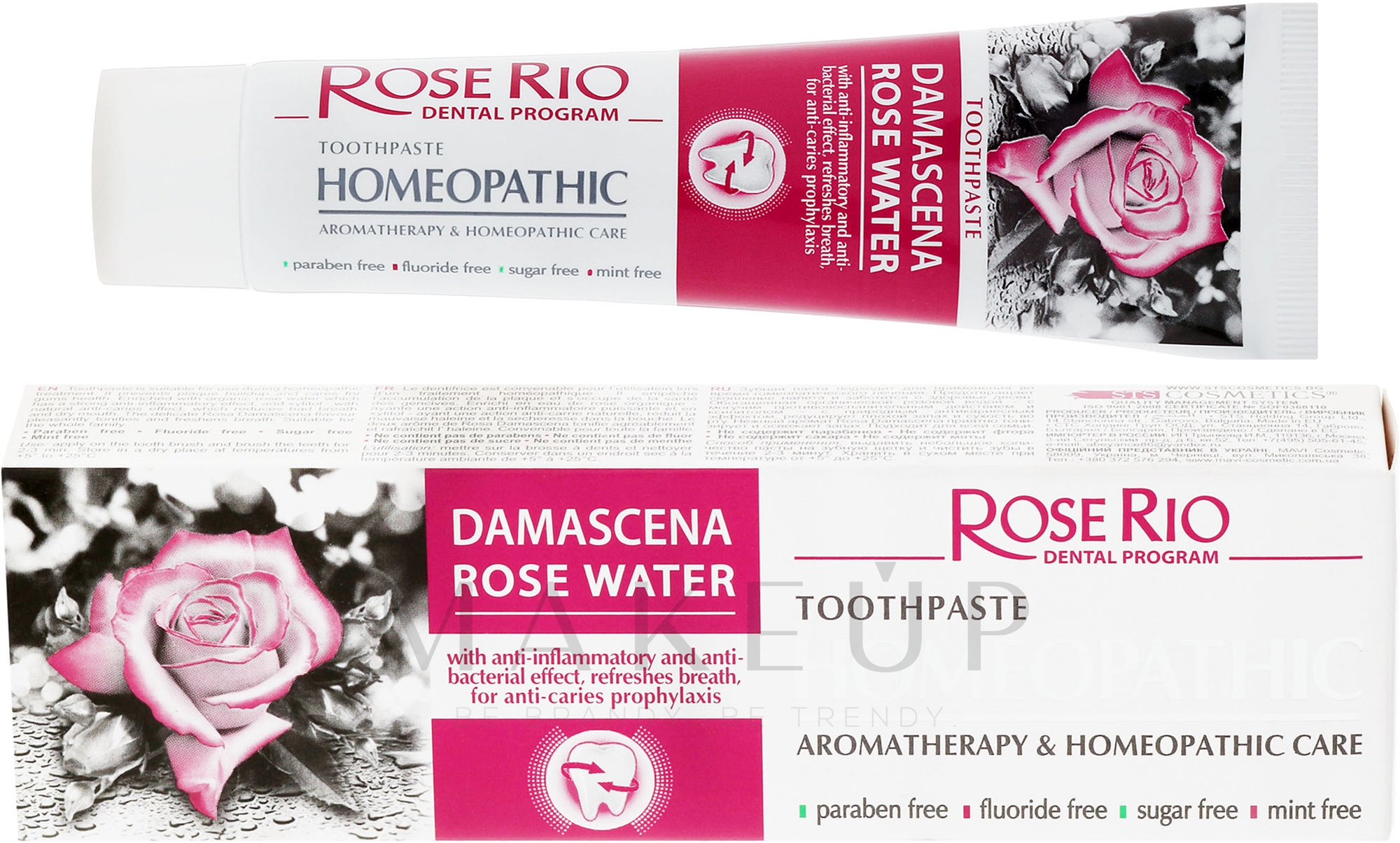 Homöopathische Zahnpasta mit Bio Rosenwasser - Rose Rio Toothpast — Bild 65 ml