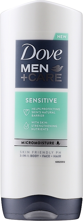 Duschgel für Gesicht und Haare - Dove Men+Care Sensitive 3-in-1 Body, Face and Hair Wash — Bild N1