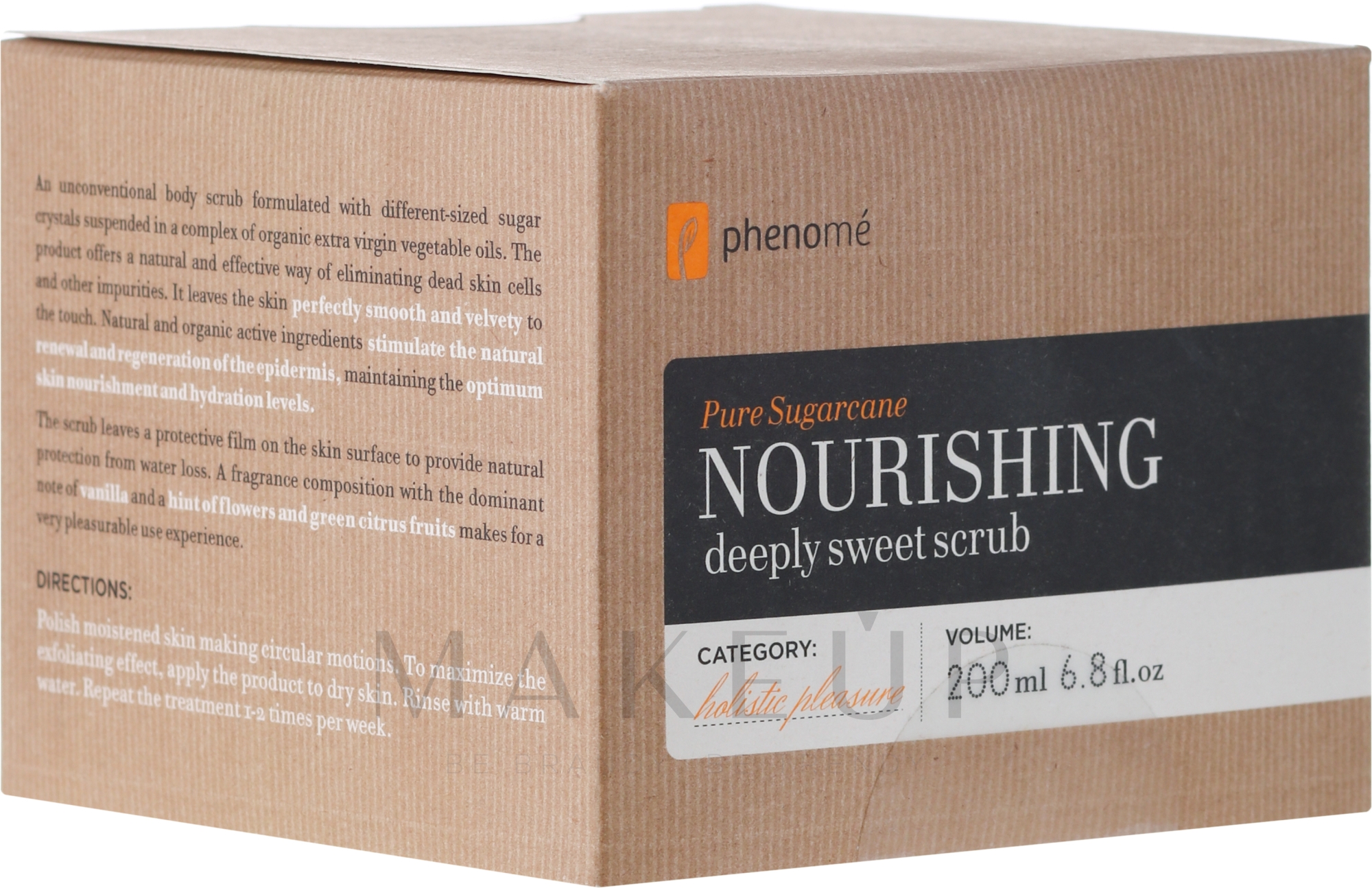 Glättendes Körperpeeling - Phenome Pure Sugarcane Nourishing Deeply Sweet Scrub — Bild 200 ml