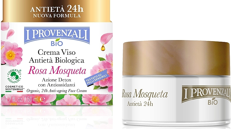 Anti-Aging-Gesichtscreme - I Provenzali Rosa Mosqueta Organic 24H Anti-Aging Face Cream — Bild N1