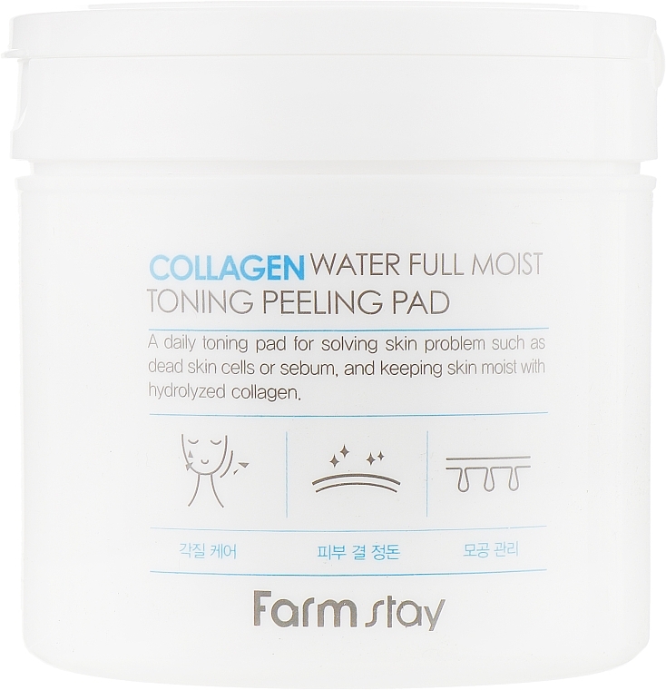 Tonisierende Peeling-Gesichtstücher mit Kollagen - FarmStay Collagen Water Full Moist Toning Peeling Pad — Bild N2