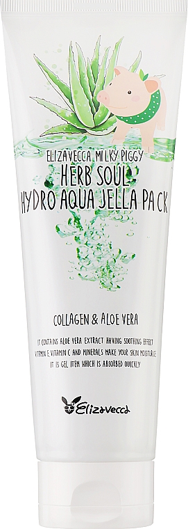 Feuchtigkeitsspendende Gesichtsmaske mit Aloe Vera und Kollagen - Elizavecca Face Care Milky Piggy Herb Soul Hydro Aqua Jella Pack — Bild N1