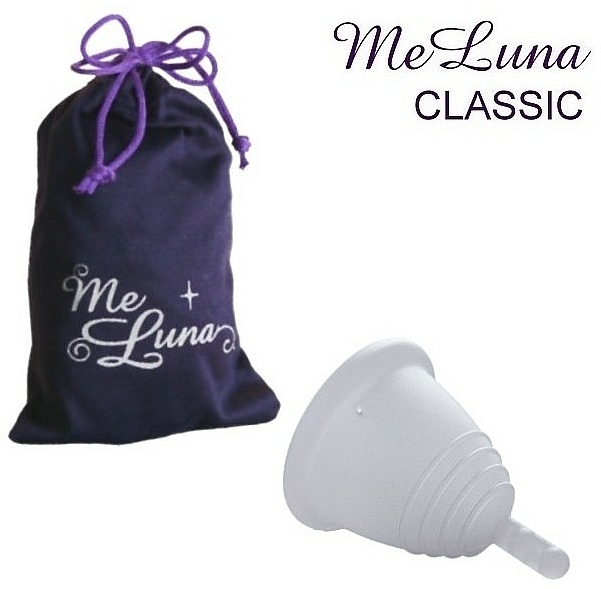 Menstruationstasse Größe M transparent - MeLuna Classic Shorty Menstrual Cup Stem — Bild N1
