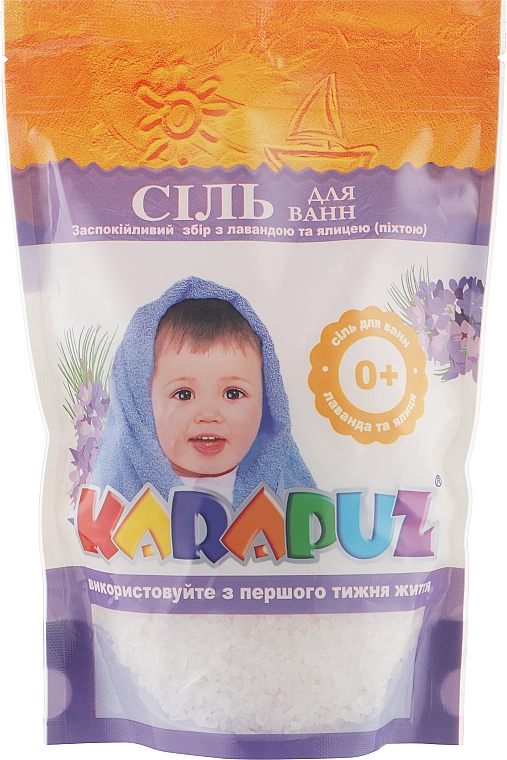 Beruhigendes Badesalz für Kinder und Babys mit Lavendel und Tanne - Karapuz