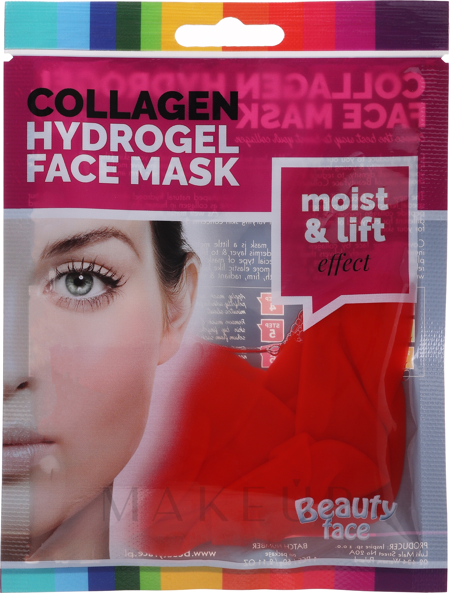 Feuchtgkeitsspendende Gesichtsmaske mit Rotwein - Beauty Face Collagen Hydrogel Mask — Bild 60 g