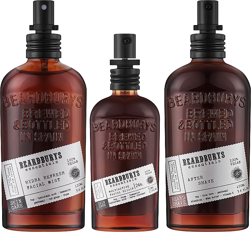 Set - Beardburys Essentials Lot (f/mist/120ml + f/elix/50ml + af/sh/lot/120ml) — Bild N2