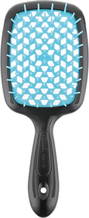 Haarbürste schwarz mit blau - Janeke Superbrush — Bild N1