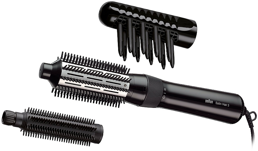 Elektrische Haarbürste zum Trocknen und Stylen mit Keramikbeschichtung und 3 Stylingaufsätzen - Braun Satin Hair 3 AS330 — Bild N2