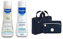 Düfte, Parfümerie und Kosmetik Gesichtspflegeset - Mustela Vanity Set 2024 (shmp/200ml + b/bath/200ml + bag/1pcs)