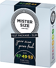 Düfte, Parfümerie und Kosmetik Kondome aus Latex Größe 47-49-53 3 St. - Mister Size Test Package Slim Pure Fell Condoms