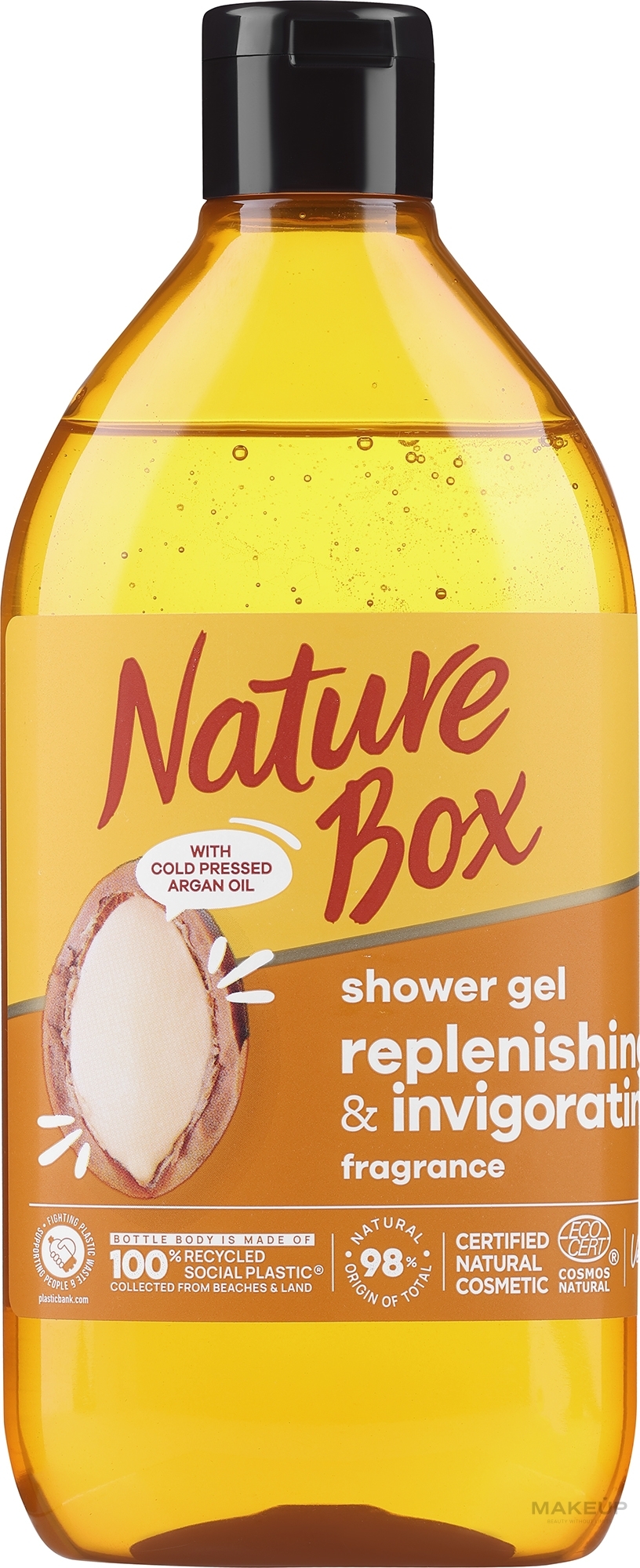 Nährendes Duschgel mit kaltgepresstem Arganöl - Nature Box Nourishment Shower Gel With Cold Pressed Argan Oil — Bild 385 ml