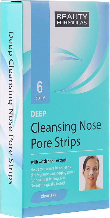 Porenverfeinernde Mitesser-Pflaster für Hase mit Hasselnuss Extrakt - Beauty Formulas Deep Cleansing Nose Pore Strips