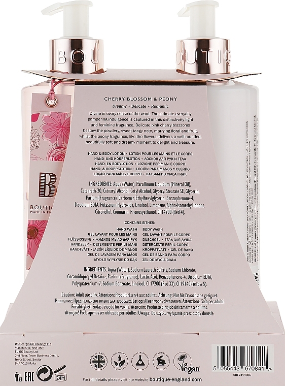 Körperpflegeset - Grace Cole Boutique Cherry Blossom & Peony (Handwaschlotion 500ml + Körperlotion 500ml) — Bild N4