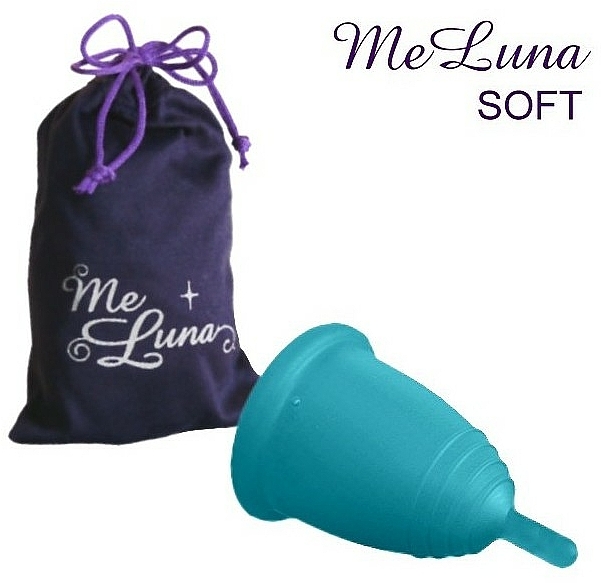 Menstruationstasse Größe M Meereswelle - MeLuna Soft Menstrual Cup Stem — Bild N1