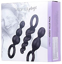 Set Analplugs schwarz 3 St. - Satisfyer Plugs — Bild N2