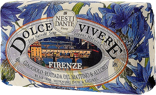 Naturseife Firenze - Nesti Dante Natural Soap Blue Iris, Morning Dew & Laurel Dolce Vivere Collection — Bild N1