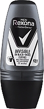 Deo Roll-on Antitranspirant - Rexona Men Invisible Black + White Antiperspirant Roll — Bild N1