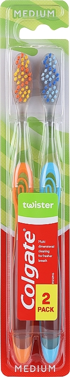 Zahnbürsten Twister, medium Härtegrad, orange + blau - Colgate Twister Medium — Bild N1