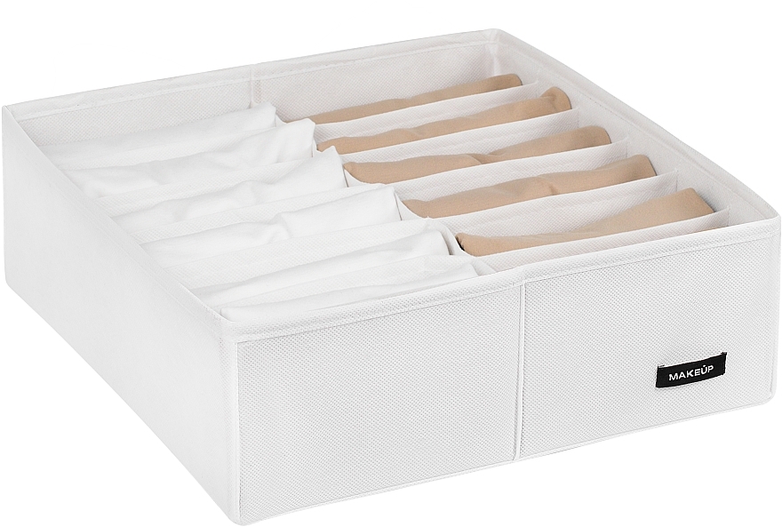 Aufbewahrungs-Organizer mit 12 Fächern weiß 30x30x10 cm Home - MAKEUP Drawer Underwear Organizer White — Bild N1
