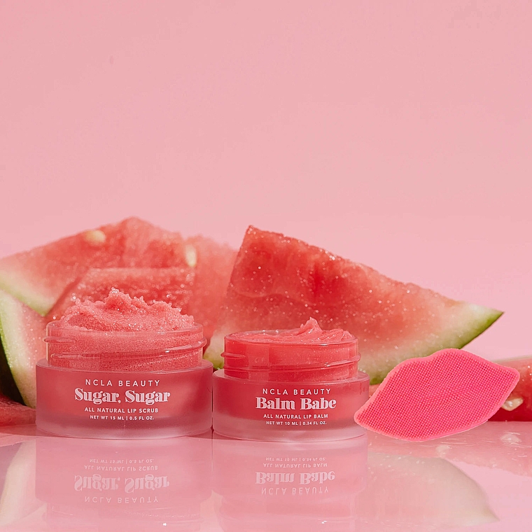 Set Wassermelone - NCLA Beauty Watermelon Lip Care (l/balm/10ml + l/scrub/15ml + scrubber) — Bild N3