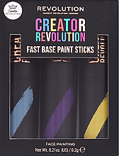 Düfte, Parfümerie und Kosmetik Make-up Set - Makeup Revolution Creator Fast Base Paint Stick Set Light Blue, Purple & Yellow