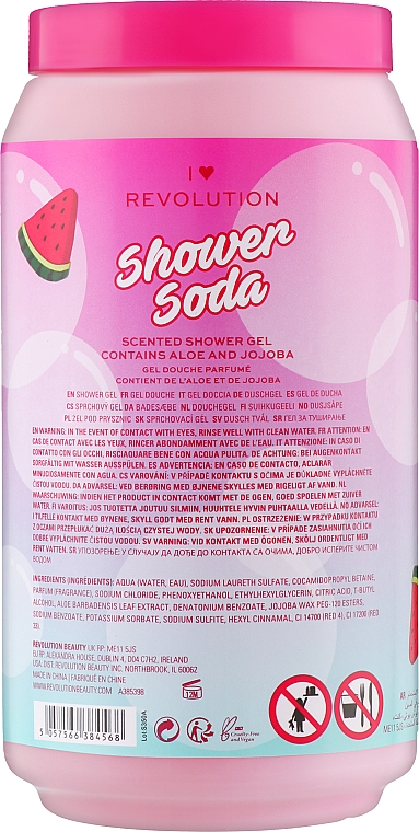 Pflegendes Duschgel mit Aloe Vera, Jojobaöl und Wassermelonenduft - I Heart Revolution Tasty Shower Soda Watermelon Scented Shower Gel — Bild N2