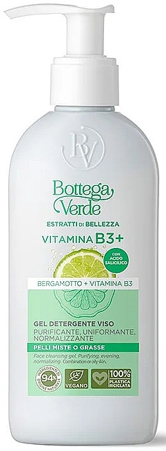 Waschgel - Bottega Verde Beauty Extracts Bergamot Vitamin B3+ Face Cleansing Gel — Bild N1