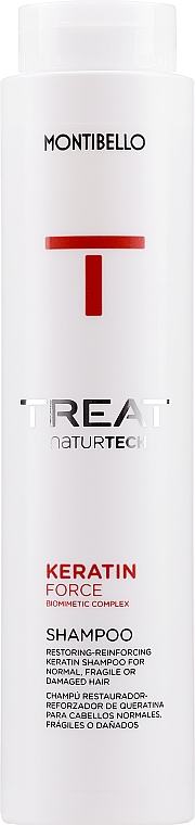 Revitalisierendes Shampoo für normales, geschwächtes oder strapaziertes Haar mit Keratin - Montibello Treat NaturTech Keratin Force Shampoo — Bild N1