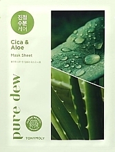 Düfte, Parfümerie und Kosmetik Beruhigende Tuchmaske für das Gesicht - Tonny Molly Pure Dew Cica Aloe Calming Mask Sheet