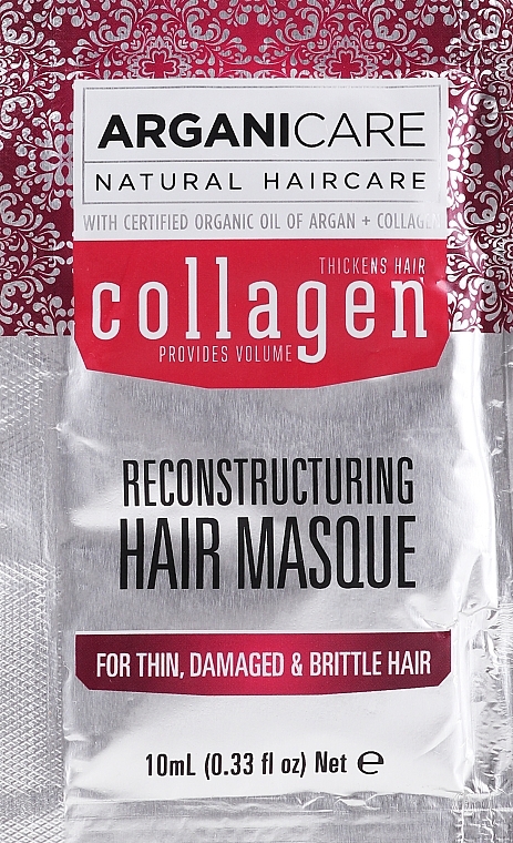 GESCHENK! Haarmaske mit Kollagen - Arganicare Collagen Reconstructuring Hair Masque (Probe)  — Bild N1