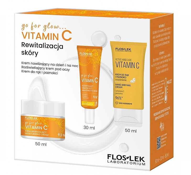 Set - Floslek Vitamin C Go For Glow (f/cr/50ml + eye/cr/30ml + h/cr/50ml) — Bild N1